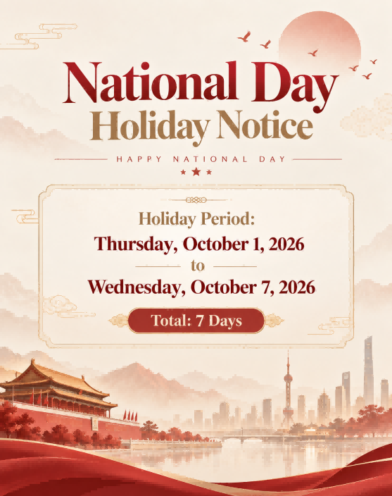 2026 China National Day Holiday Notice